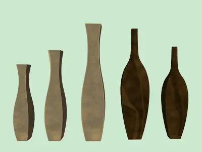 Modern vase flower art 3D model
