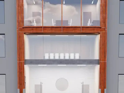 Modern building fasade 1 3D model
