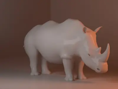 Rhino 3d model rigged  Low-poly 3D model