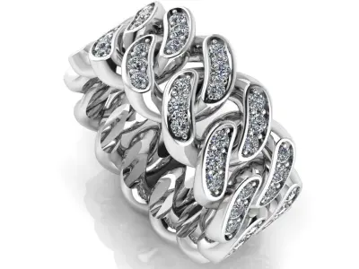 Ring Cuban Chain 10 mm Wide - DIFERENT SIZES 3D print model