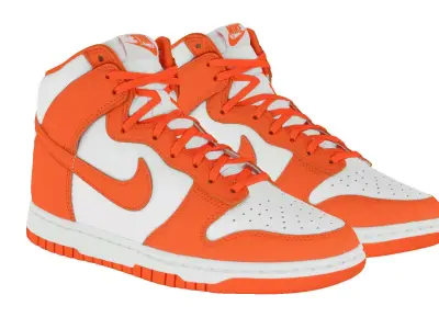 Nike Dunk High Retro orange blaze  3D model