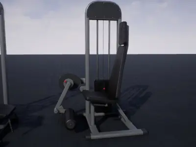 Leg Extension Curl Machine Low-poly 3D model