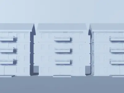 BILDINGS houses Low-poly 3D model