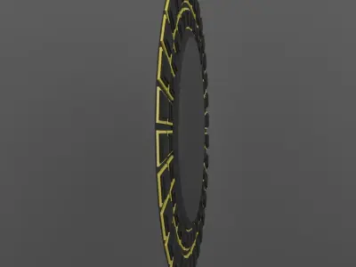 Mirror round gold Free 3D model