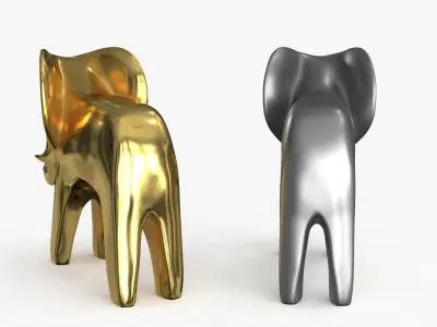 Elephant Figurines Statuette Low-poly 3D model