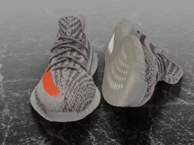 ADIDAS YEEZY BOOST 350 V2 BELUGA REFLECTIVE 3D SHOES Low-poly 3D model
