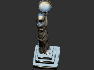 Egyptian Pharaoh Goddess  woman of the Night Illuminated Statue  3D print model