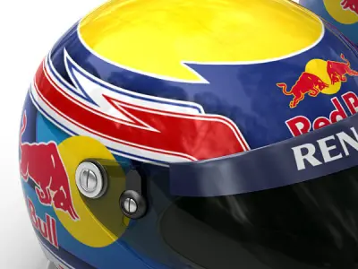 Helmet F1 2011 Mark Webber 3D model