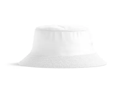 White Bucket Hat - summer head wear panama 3D model