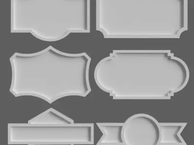 photo frame - sign - pano - mirror frame 002 3D print model