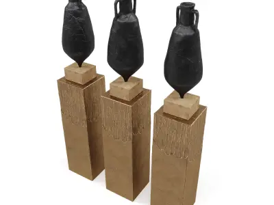 Ceramic vase with pedestal 3D model