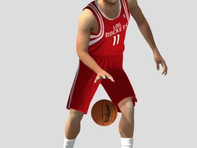 3D Rigged Yao Ming NBA Low-poly 3D model