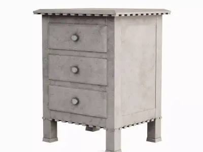 Old Wooden Dresser A 01 Low-poly 3D model