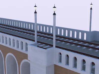 Railway viaduct PBR II 3D model