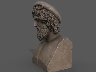 Bust of Asclepius Low-poly 3D model