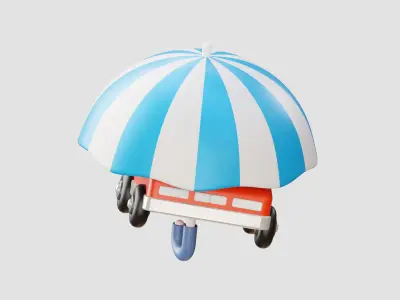 Car Insurance 3D Illustration Low-poly 3D model