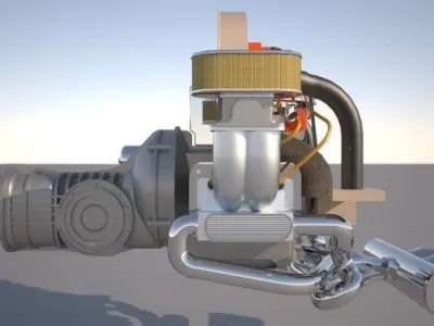 Volkswagen T 1 engine  3D model