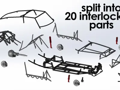 Ferrari 250 GTO Chassis Frame Undercarriage - Engine Pack Bundle 3D Model Collection