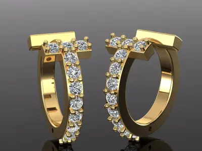 Women Diamond Earrings 3D print model