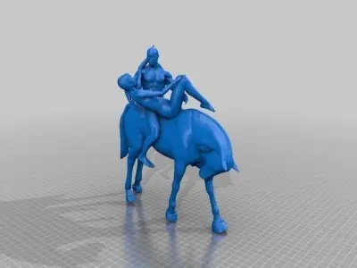 model two on horseback 3D model