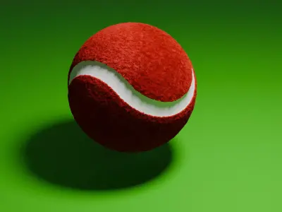 RED TENNIS CRICKET BALL Low-poly 3D model