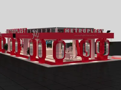 Exhibition Fair Stand 20x11 3D model