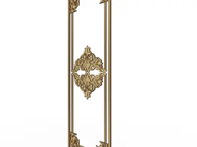 Boiserie Carved Decoration Panel 09 Low-poly 3D model