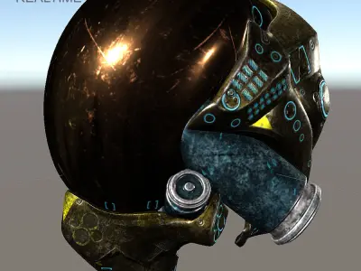 SCIFI HELMET 05 - 3D Asset Game Model PBR  Free low-poly 3D model