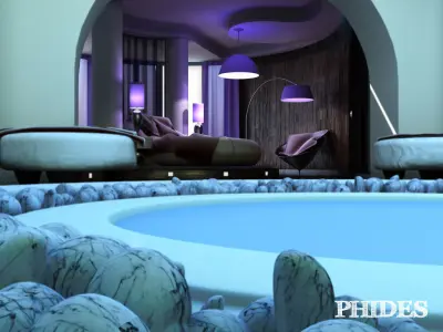 Bedroom futuristic with lighting 3D model