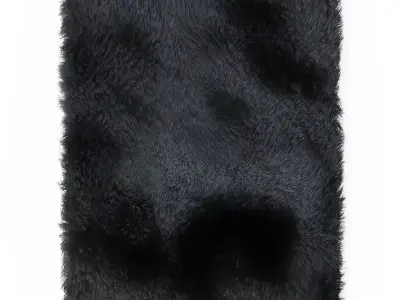 Carpet Fur Gray Shaggi 02 3D model