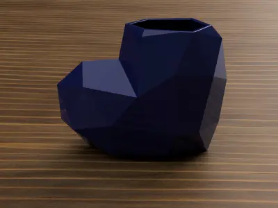 Low Poly Heart-Shaped Vase 3D print model