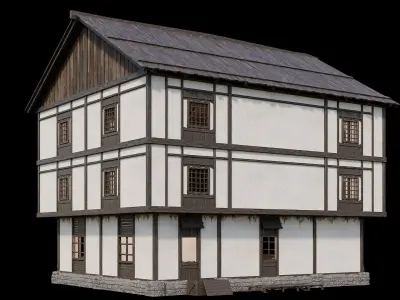 Medieval Village Pack 02 - 3 Assets - 4K Textures Game Ready Low-poly 3D model