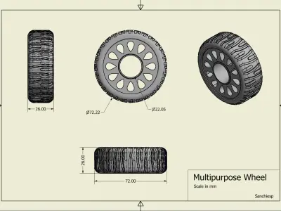 Multipurpose Wheel 3D print model