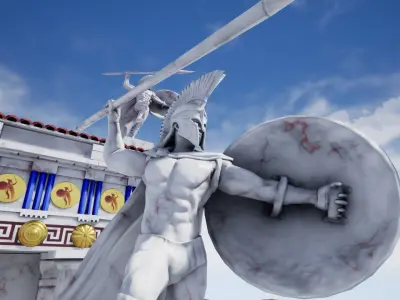 Spartan monument 1 Low-poly 3D model
