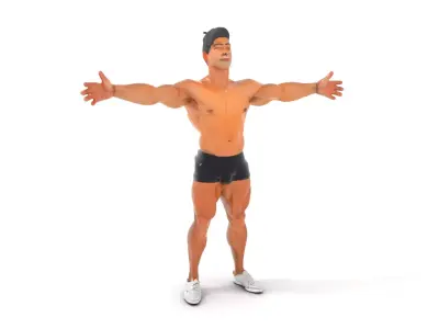 Dynamic Athletic Male Character Model Pack Low-poly 3D model