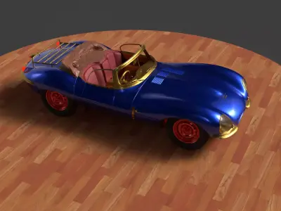 Chinese blue  vintage car   3D model