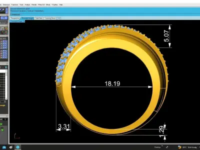 Luxury Pave Diamond Band Ring for Men  4808 3D print model