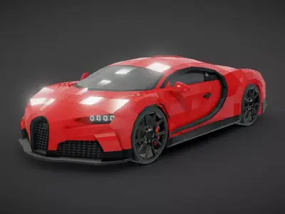 Bugatti - Lowpoly Low-poly 3D model