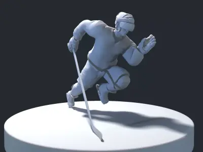 HOCKEY PLAYER POSE 7 MODEL NO TEXTURE 3D print model