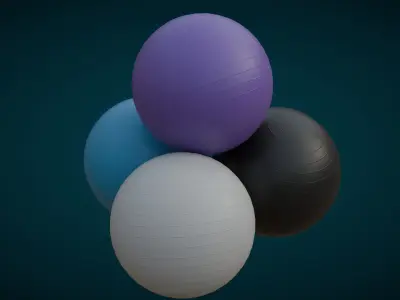 Exercise balls Low-poly 3D model