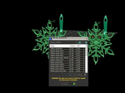 Christmas snowflake earrings 1041 3D print model