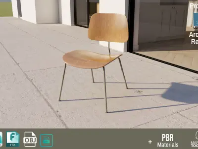Detailed Vintage School Chair Aged Design PBR - Lumion - UE4 Low-poly 3D model