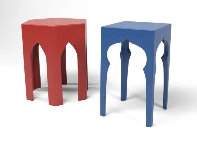 Modern Arabic tables Low-poly 3D model