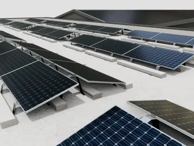 Rooftop Lightweight Solar Construction Type-4 3D model