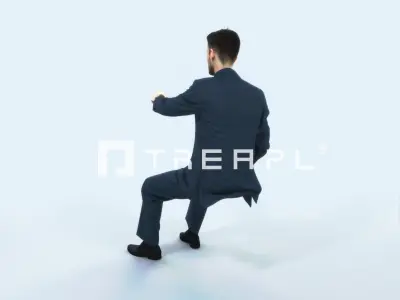 Posture 20J Driver Driving Sitting Elegant Man Low-poly 3D model