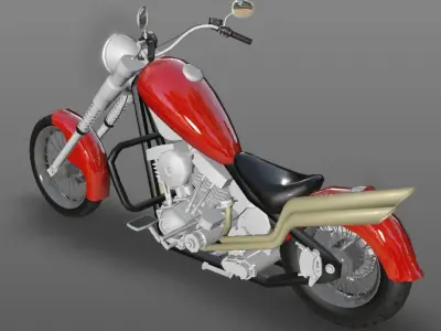 Harley Davidson Chopper Sports Bike 3D Model Game Ready Asset  Low-poly 3D model