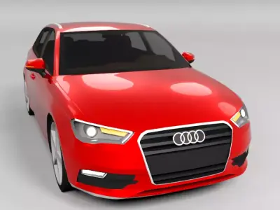 AUDI A3 2013 LOWPOLY Low-poly 3D model