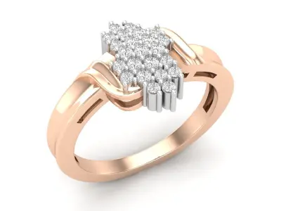 AV 499 Diamond Ladies Cluster Right Hand Ring  3D print model