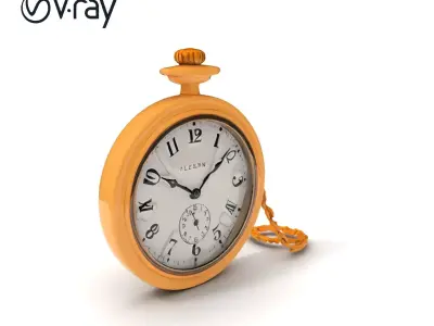 Vintage Pocket Watch D Model Pack Low-poly 3D model