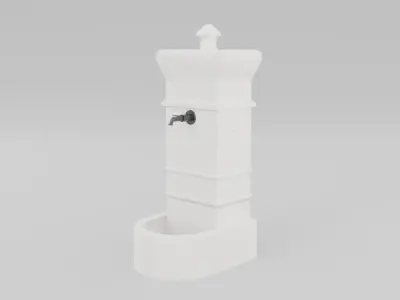 Drinking fountain Low-poly 3D model